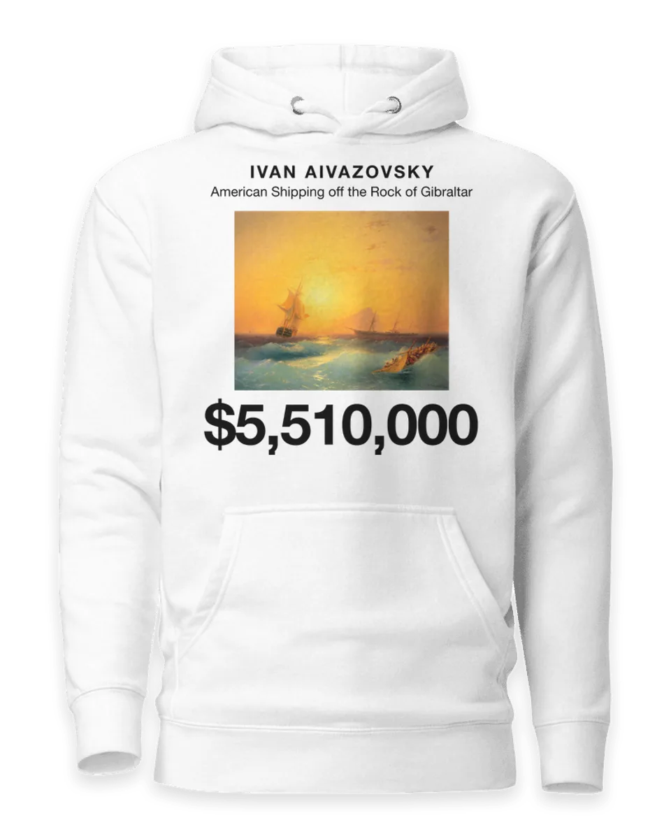Hoodie: American Shipping off the Rock of Gibraltar by Ivan Aivazovsky