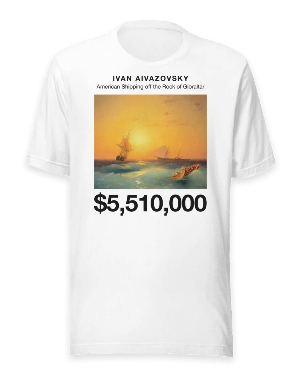 T-shirt: American Shipping off the Rock of Gibraltar by Ivan Aivazovsky