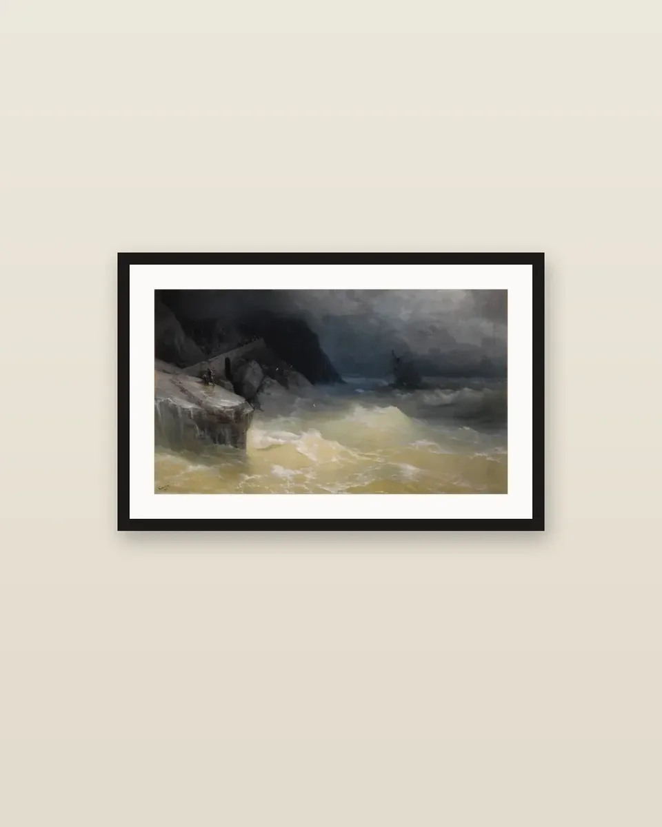 Shipwreck off the Black Sea Coast by Ivan Aivazovsky, framed