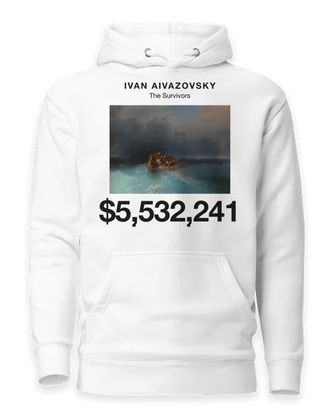 The Survivors by Ivan Aivazovsky, on a white hoodie