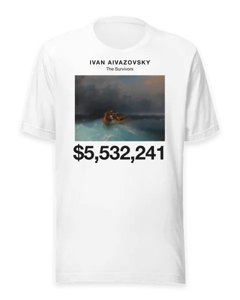 The Survivors by Ivan Aivazovsky, on a white t-shirt