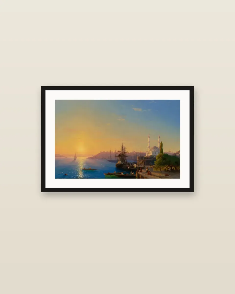 View of Constantinople and the Bosphorus by Ivan Aivazovsky, framed