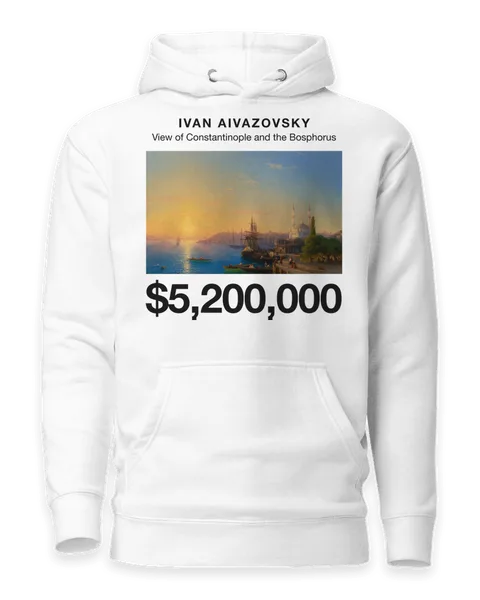 View of Constantinople and the Bosphorus by Ivan Aivazovsky, on a white hoodie