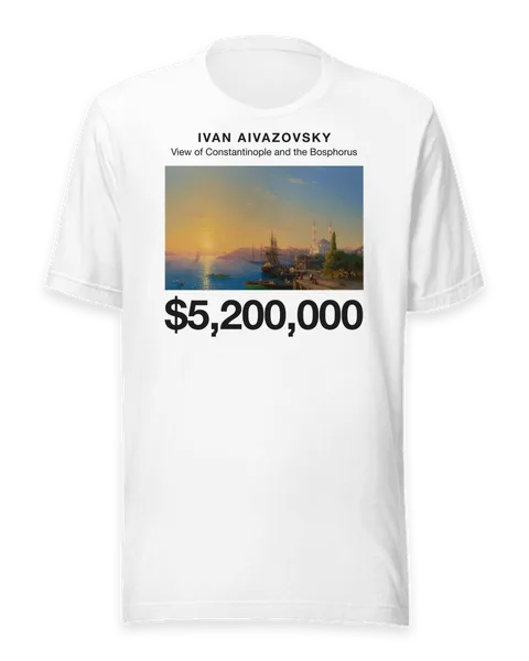 View of Constantinople and the Bosphorus by Ivan Aivazovsky, on a white t-shirt