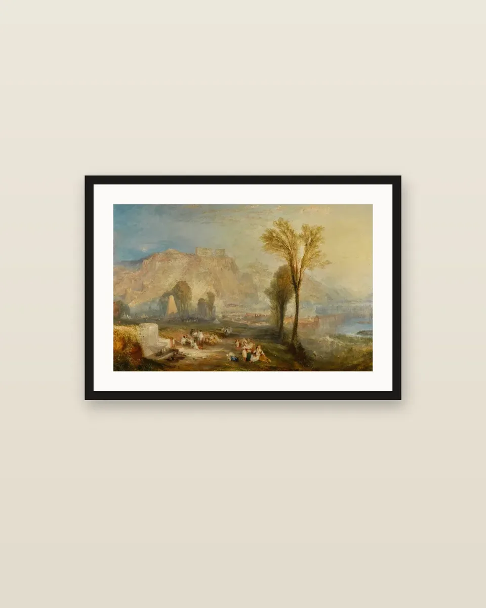 Ehrenbreitstein, or The Bright Stone of Honour and the Tomb of Marceau, from Byron’s Childe Harold by J. M. W. Turner, framed