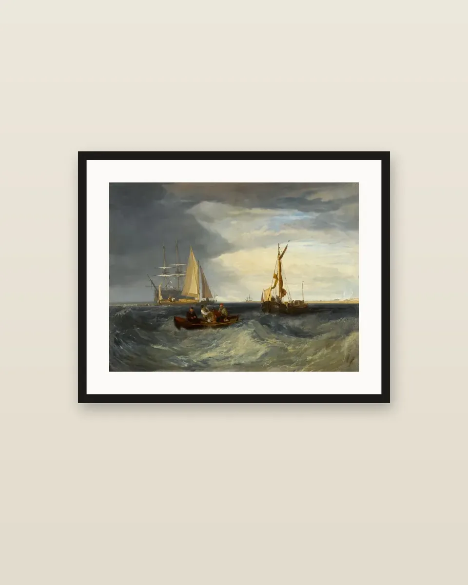Purfleet and the Essex Shore as seen from Long Reach by J.M.W. Turner, framed