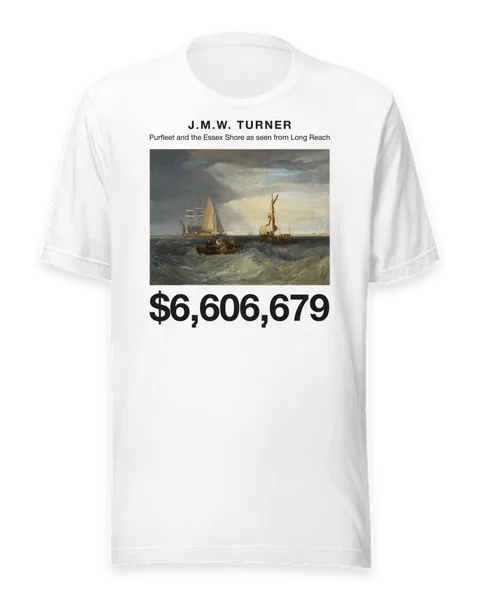 Purfleet and the Essex Shore as seen from Long Reach by J.M.W. Turner, on a white t-shirt