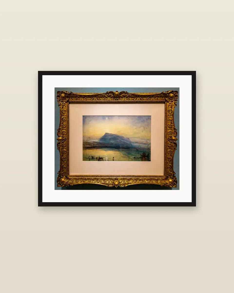 The Blue Rigi: Lake of Lucerne, Sunrise by J.M.W. Turner, framed