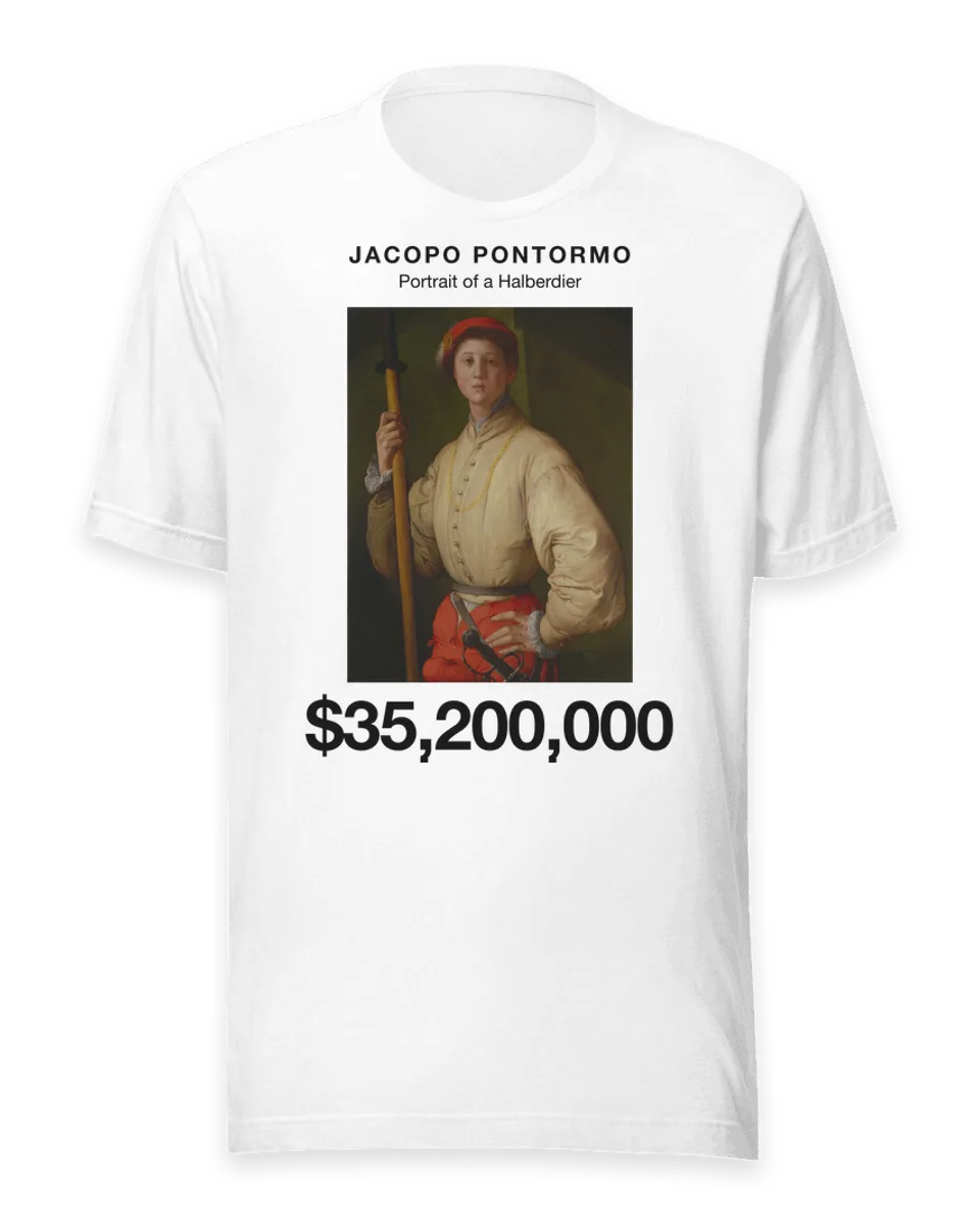 T-shirt: Portrait of a Halberdier by Jacopo Pontormo