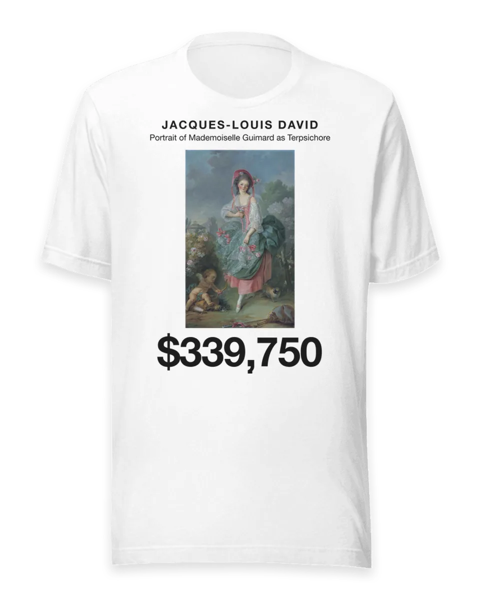 T-shirt: Portrait of Mademoiselle Guimard as Terpsichore by Jacques-Louis David