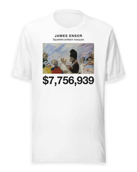 Squelette arrêtant masques by James Ensor, on a white t-shirt