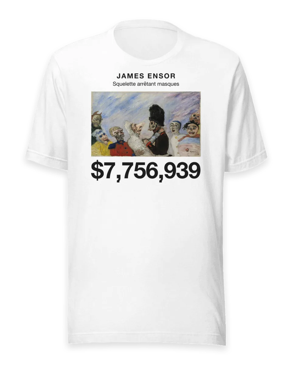 T-shirt: Squelette arrêtant masques by James Ensor