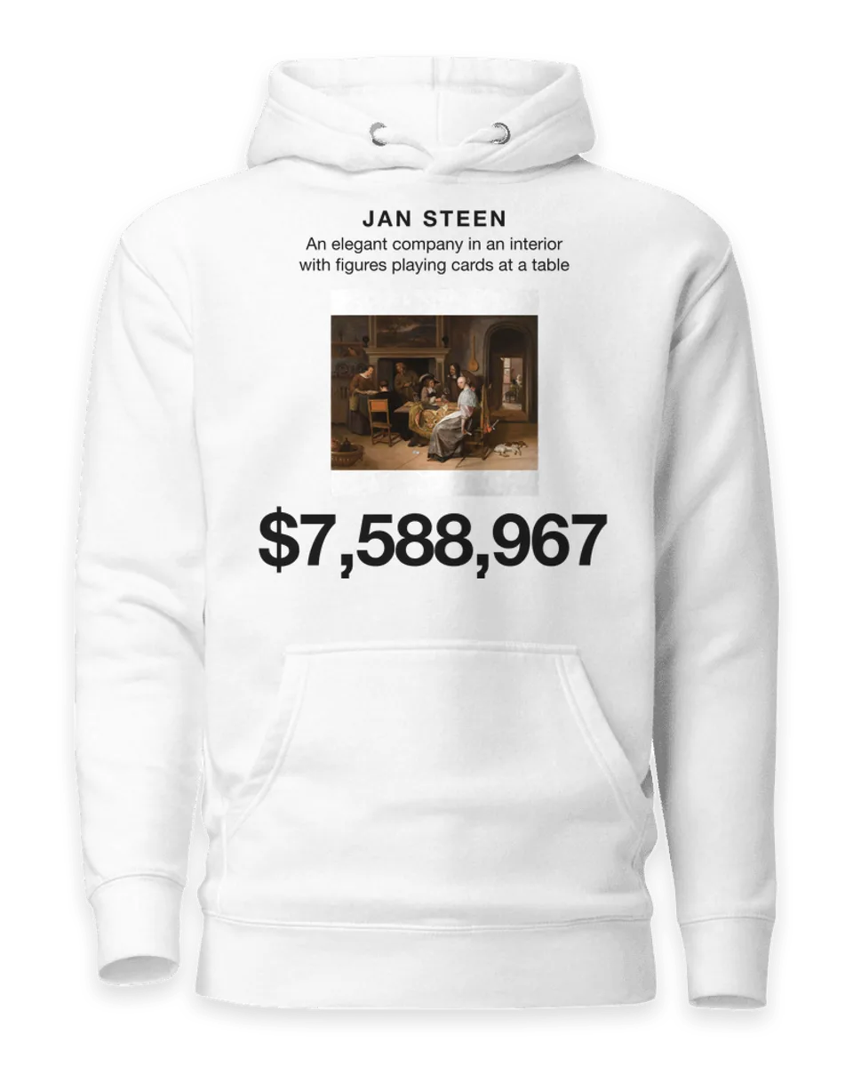 Hoodie: An elegant company in an interior with figures playing cards at a table by Jan Steen