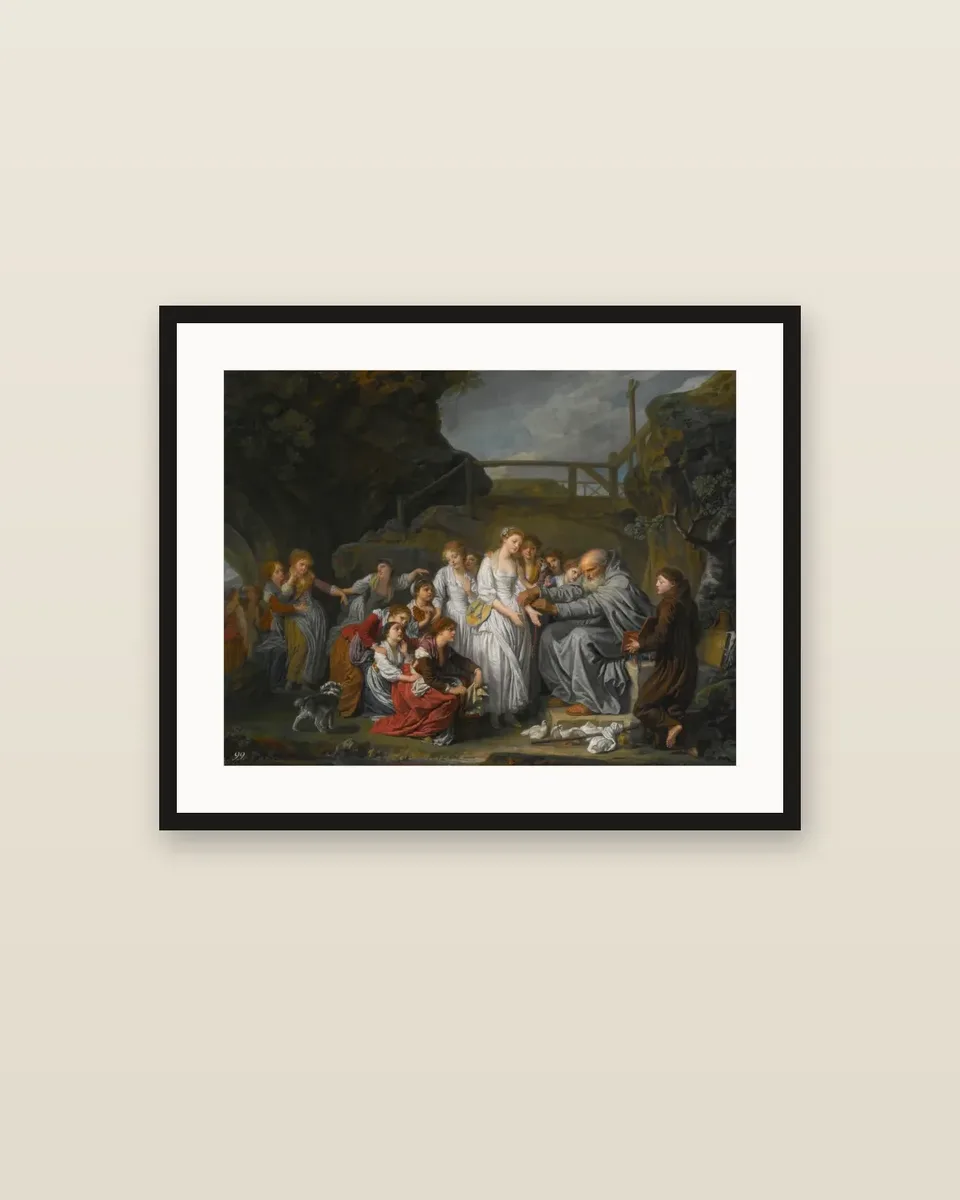 The Hermit, or the Distributor of Rosaries by Jean-Baptiste Greuze, framed