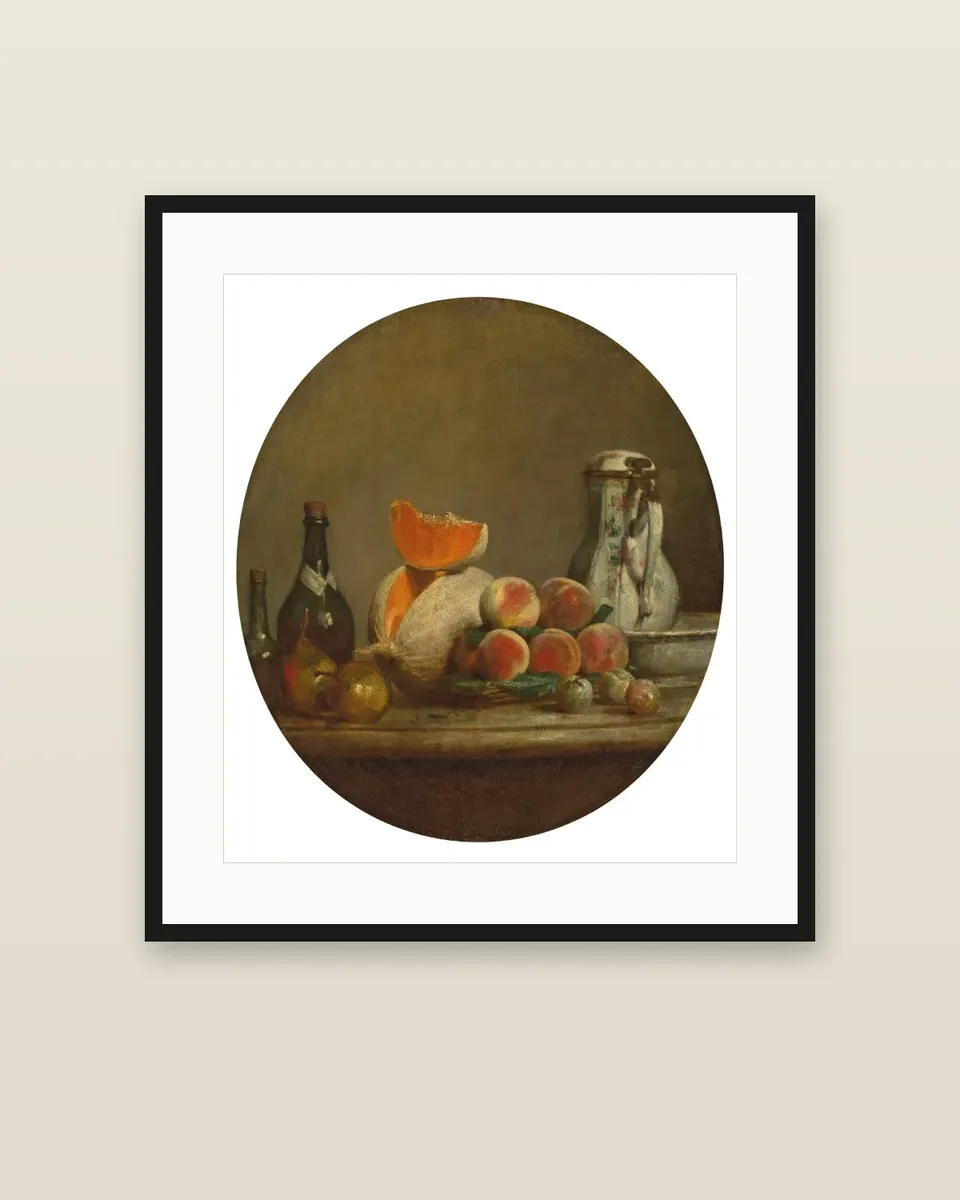 Le Melon entamé (The Cut Melon) by Jean-Baptiste-Siméon Chardin, framed