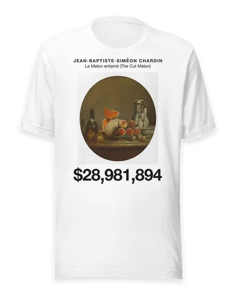 Le Melon entamé (The Cut Melon) by Jean-Baptiste-Siméon Chardin, on a white t-shirt
