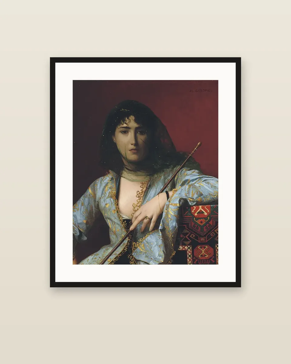 Femme circassienne voilée (Veiled Circassian Beauty) by Jean-Léon Gérôme, framed