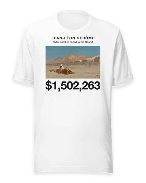 Rider and His Steed in the Desert by Jean-Léon Gérôme, on a white t-shirt