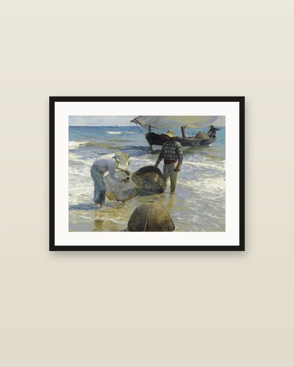 Pescadores valencianos (Valencian Fishermen) by Joaquín Sorolla, framed