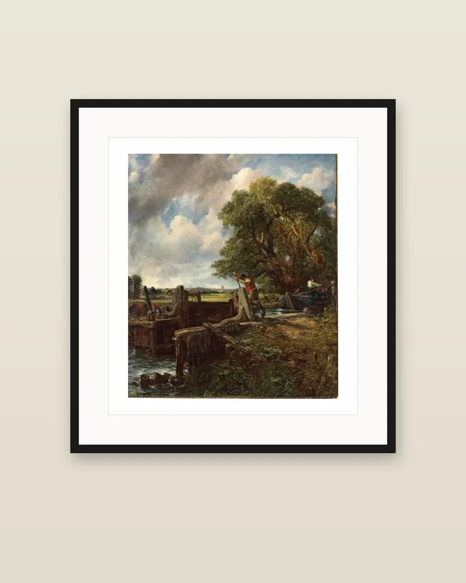 The Lock by John Constable, framed