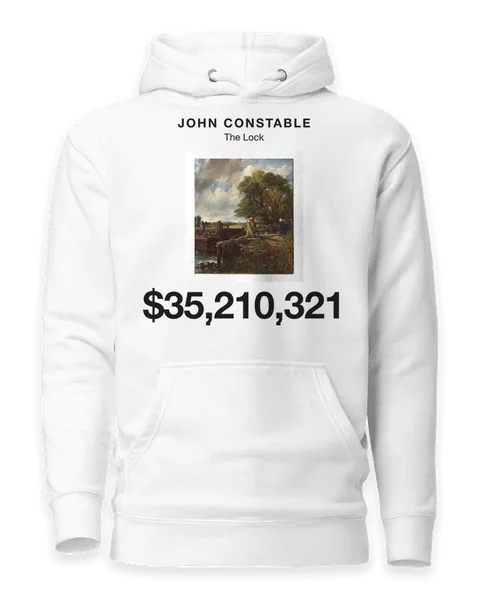 The Lock by John Constable, on a white hoodie