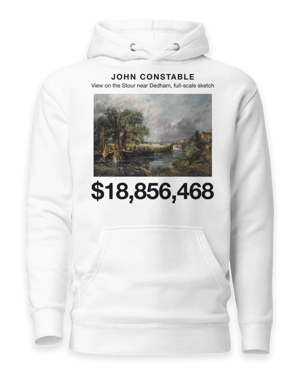 Hoodie: View on the Stour near Dedham, full-scale sketch by John Constable