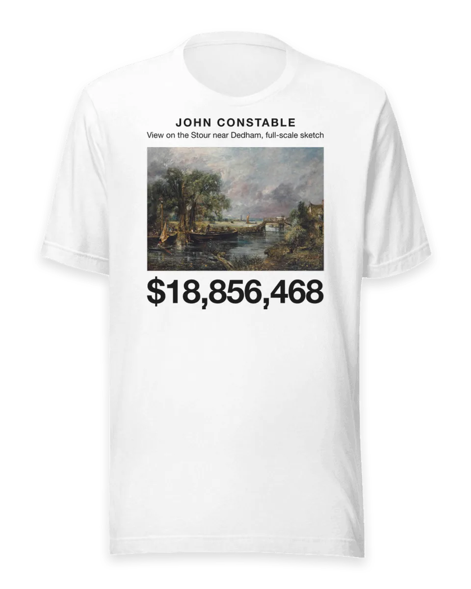 T-shirt: View on the Stour near Dedham, full-scale sketch by John Constable