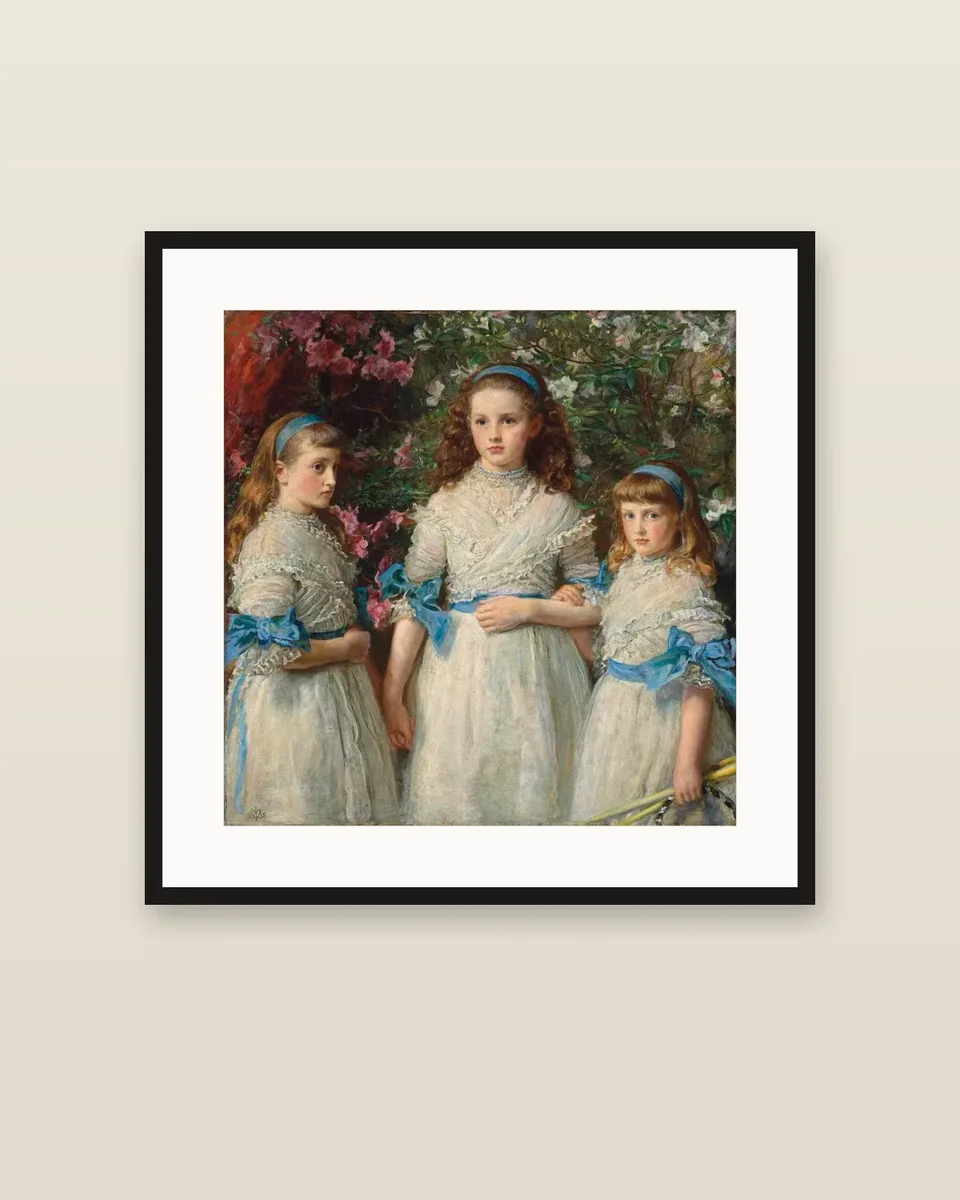 Sisters by John Everett Millais, framed