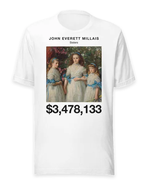 Sisters by John Everett Millais, on a white t-shirt