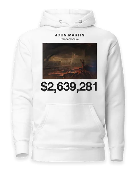 Pandemonium by John Martin, on a white hoodie