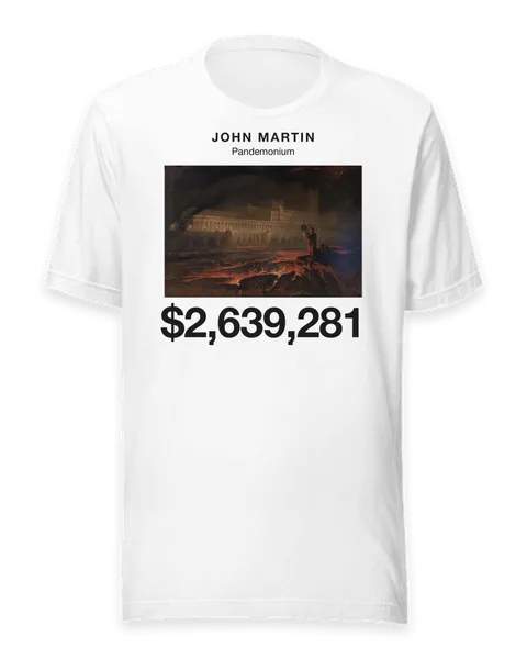 Pandemonium by John Martin, on a white t-shirt