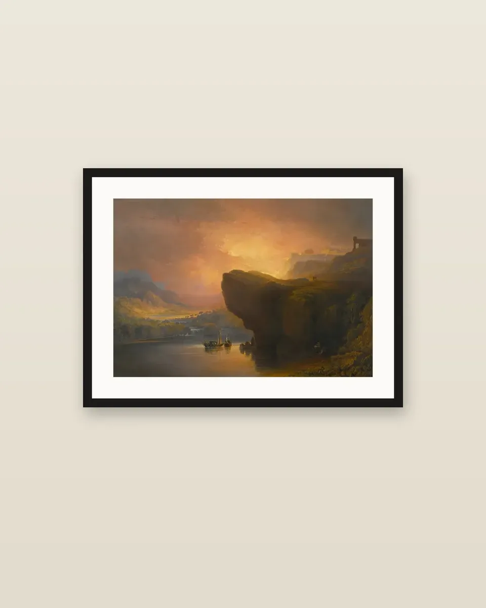 The Celestial City and the River of Bliss by John Martin, framed