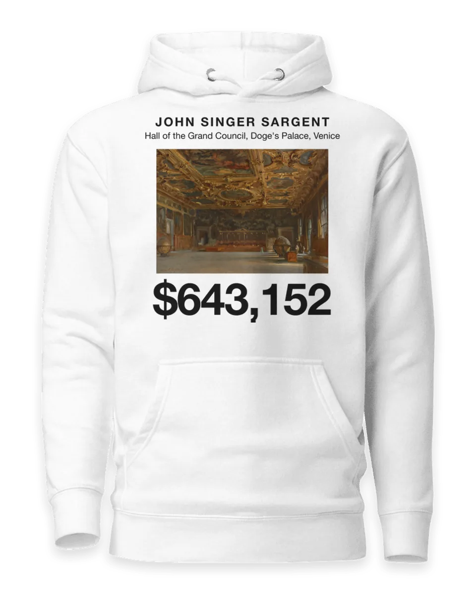 Hoodie: Hall of the Grand Council, Doge's Palace, Venice by John Singer Sargent