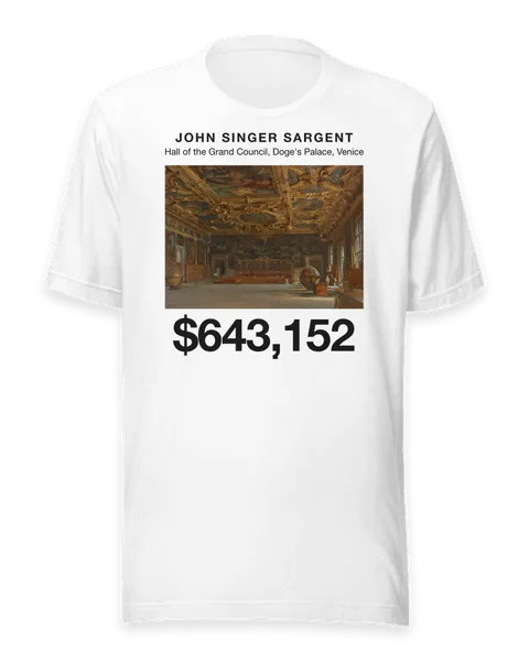 Hall of the Grand Council, Doge's Palace, Venice by John Singer Sargent, on a white t-shirt