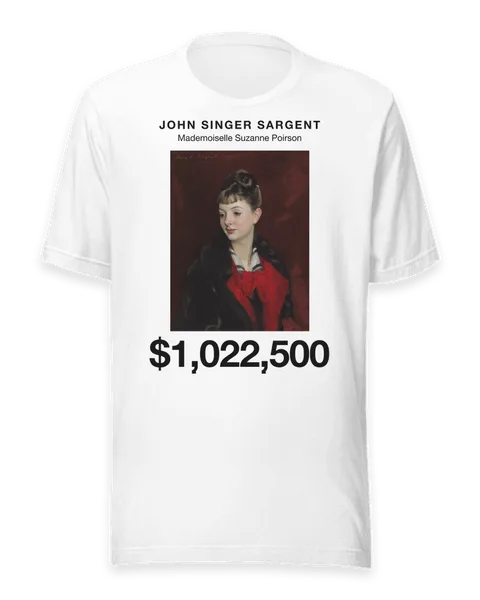 Mademoiselle Suzanne Poirson by John Singer Sargent, on a white t-shirt