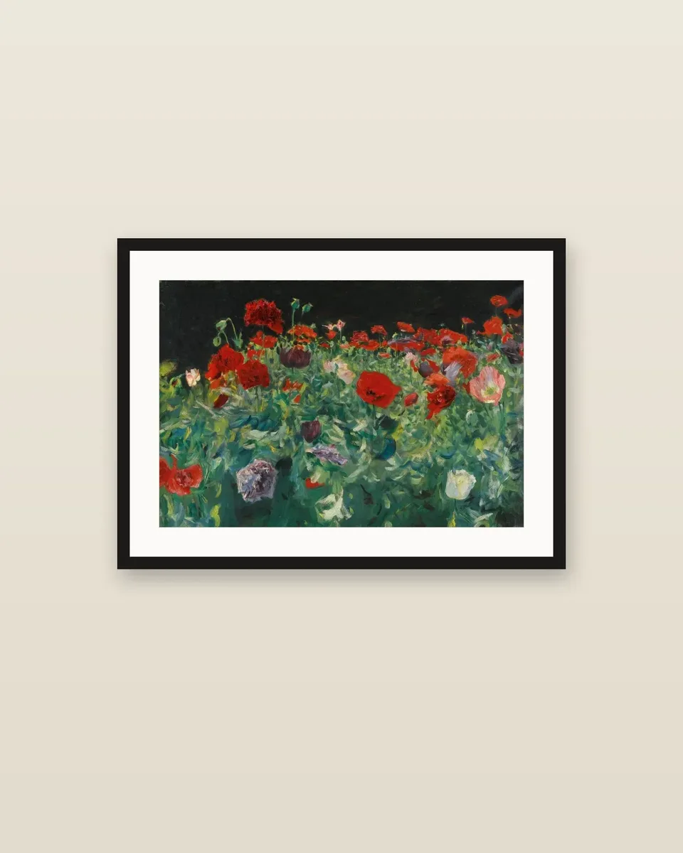 Poppies (A Study of Poppies for 'Carnation, Lily, Lily, Rose') by John Singer Sargent, framed