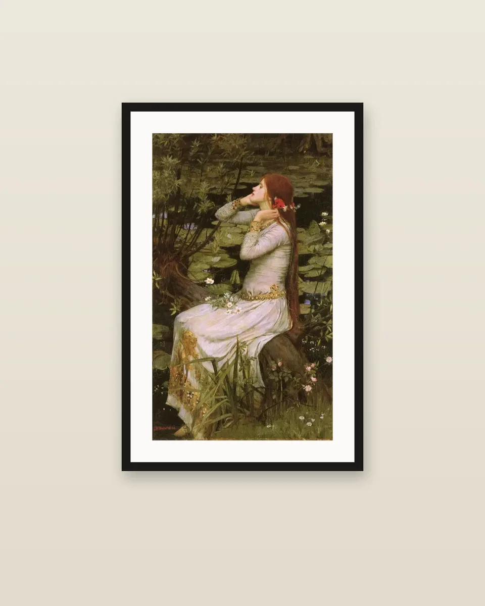 Ophelia (1894) by John William Waterhouse, framed
