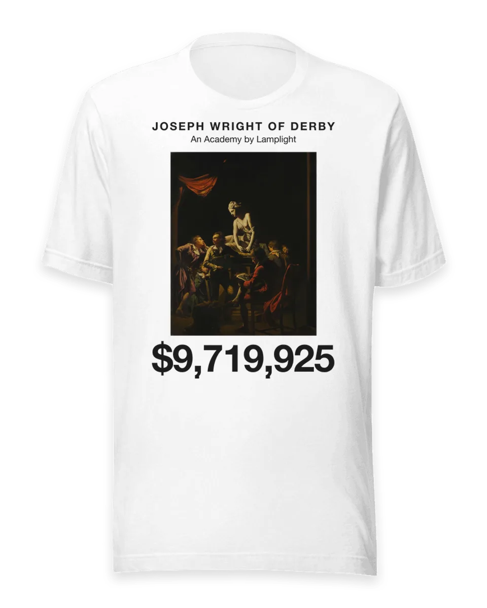 T-shirt: An Academy by Lamplight by Joseph Wright of Derby