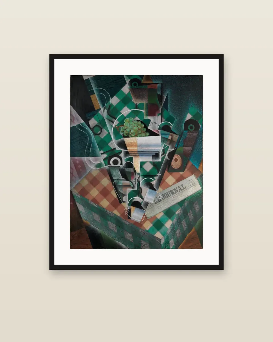 Nature morte à la nappe à carreaux by Juan Gris, framed