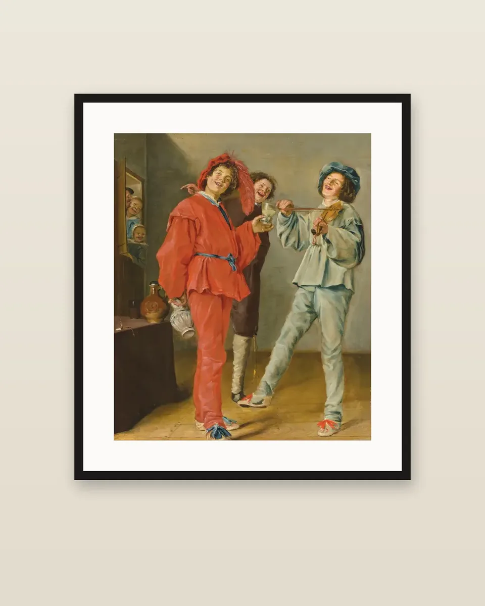 Merry Company by Judith Leyster, framed