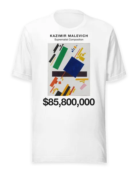 Suprematist Composition by Kazimir Malevich, on a white t-shirt