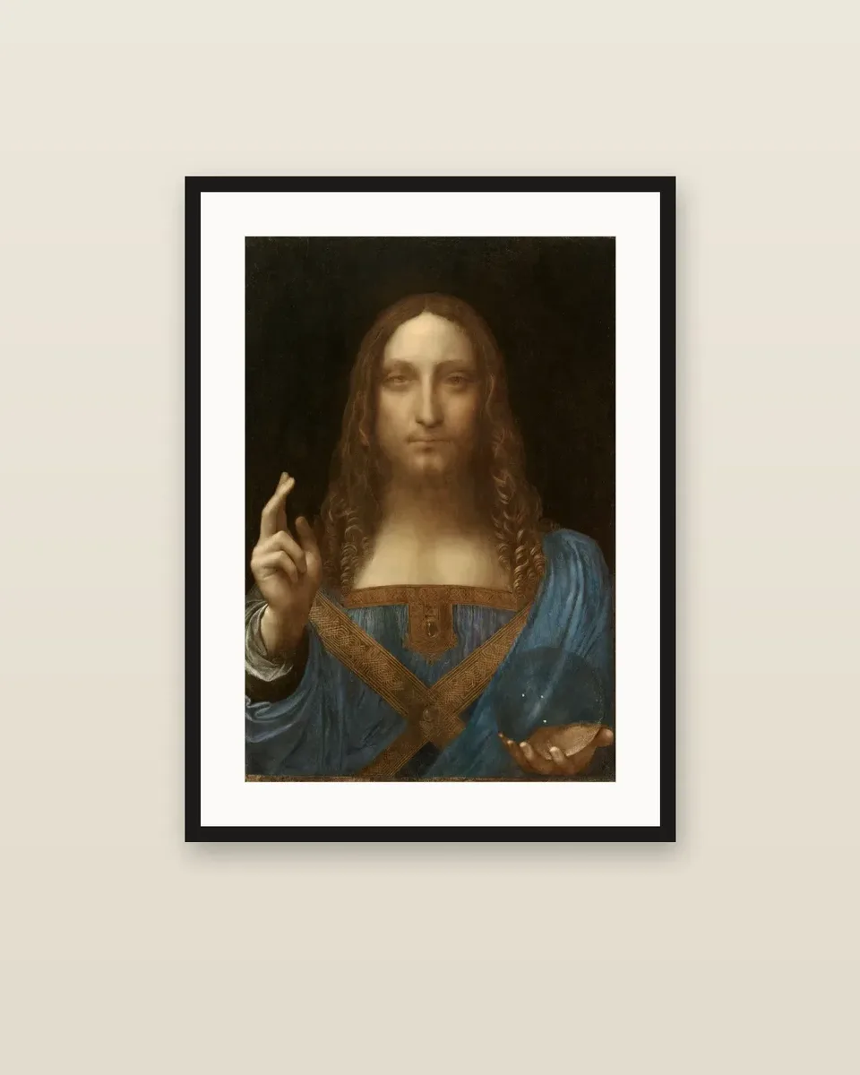 Salvator Mundi by Leonardo da Vinci, framed