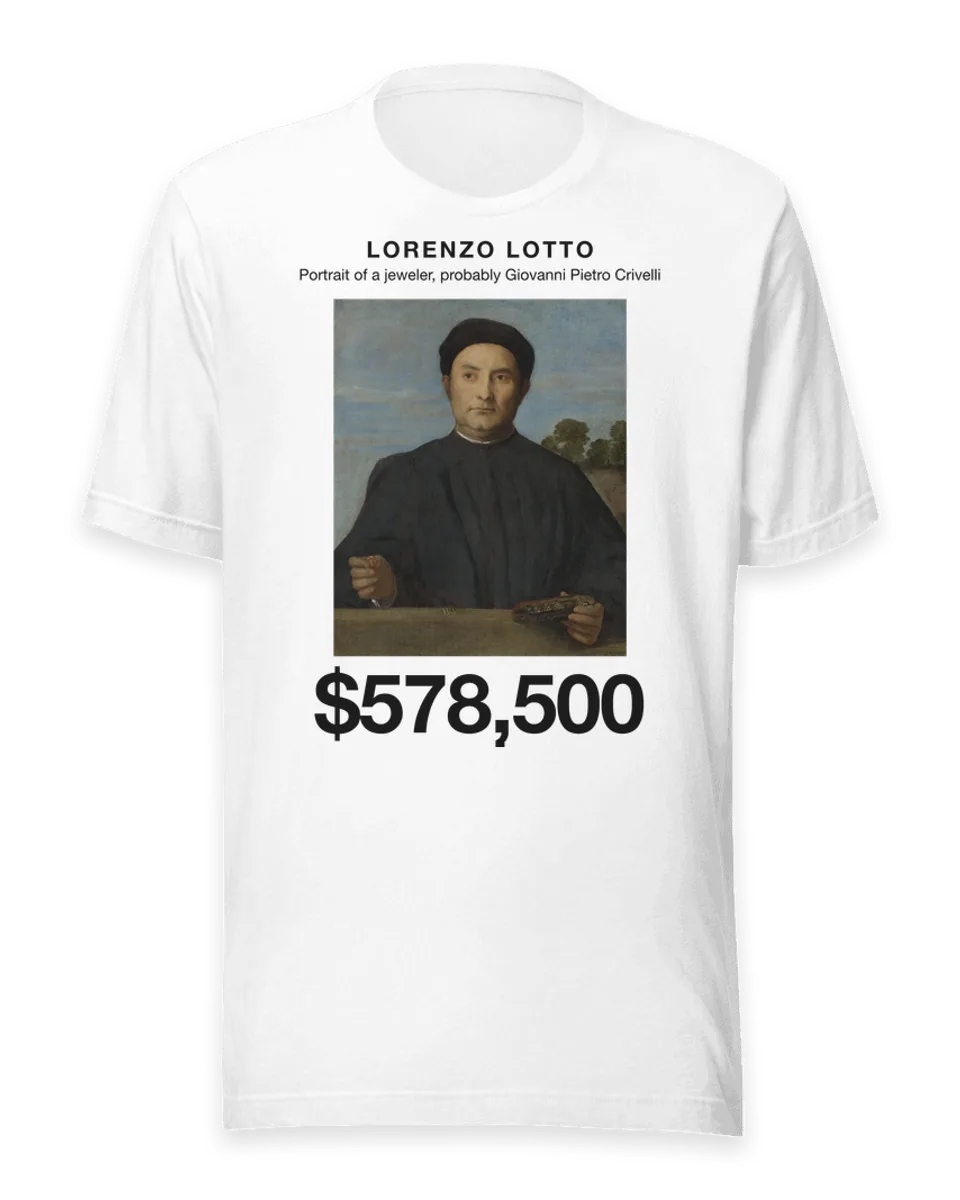 T-shirt: Portrait of a jeweler, probably Giovanni Pietro Crivelli by Lorenzo Lotto
