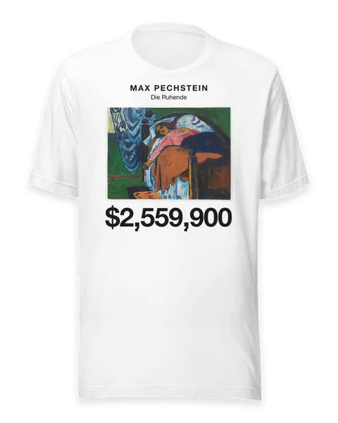 Die Ruhende by Max Pechstein, on a white t-shirt