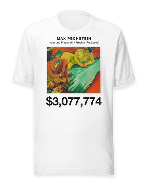Inder und Frauenakt / Früchte (Rückseite) by Max Pechstein, on a white t-shirt