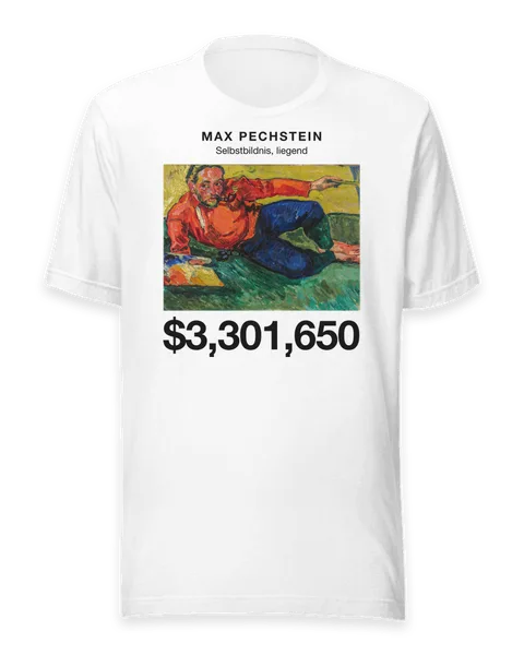 Selbstbildnis, liegend by Max Pechstein, on a white t-shirt