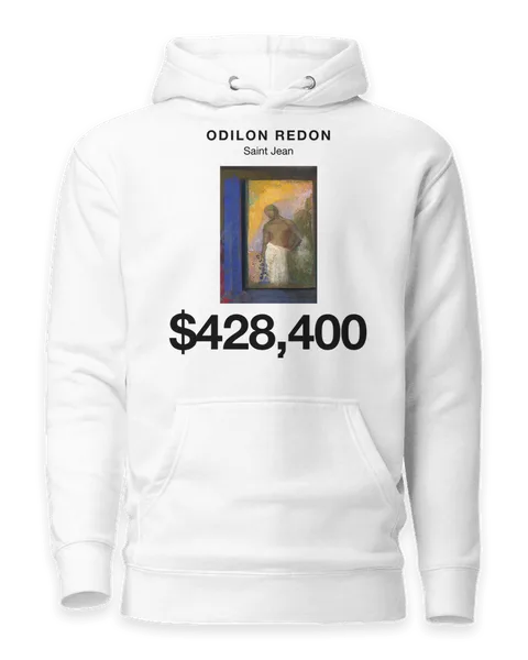 Saint Jean by Odilon Redon, on a white hoodie