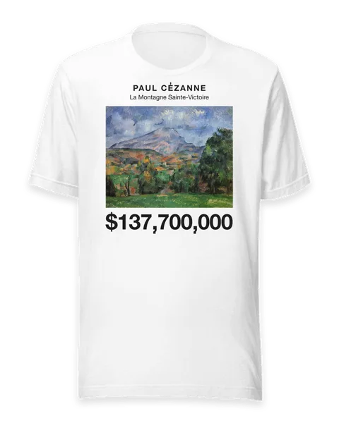 La Montagne Sainte-Victoire by Paul Cézanne, on a white t-shirt