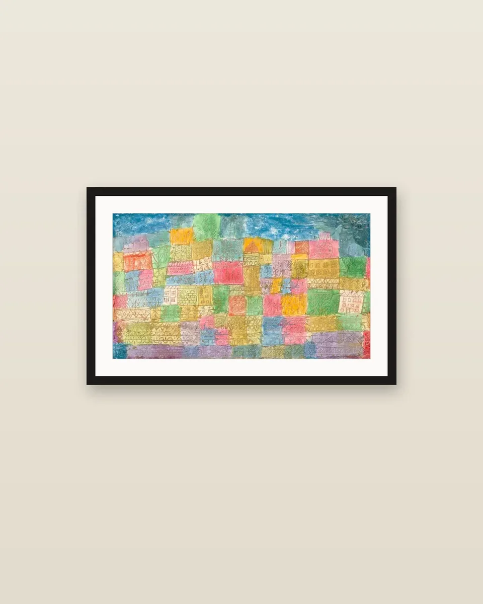 Bunte Landschaft by Paul Klee, framed