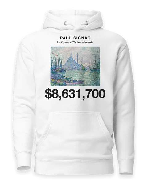 La Corne d’Or, les minarets by Paul Signac, on a white hoodie